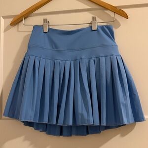 Gold Hinge Pleated Athletic Skirt in Light Blue